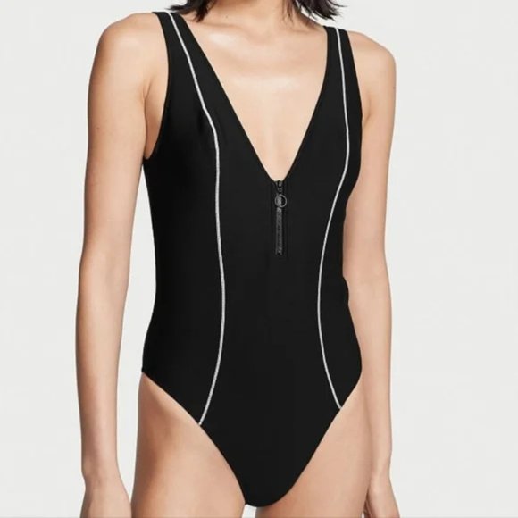 Victoria's Secret Sporty Plunge One-Piece Swimsuit - Picture 1 of 5